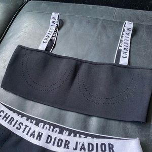 Authentic Christian Dior logo strap tube bralette size S TOP ONLY